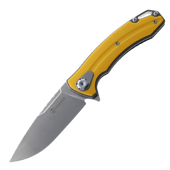 Maxace Balance M Pocket Knife Linerlock Yellow G10 Folding M390 Blade MBM203