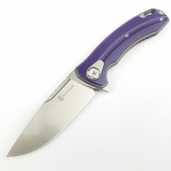 Maxace Balance M Pocket Knife Linerlock Purple G10 Folding M390 Blade MBM204