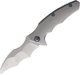 Maxace Dragon Pocket Knife Framelock Gray & Blue Titanium Folding M390 MDG01