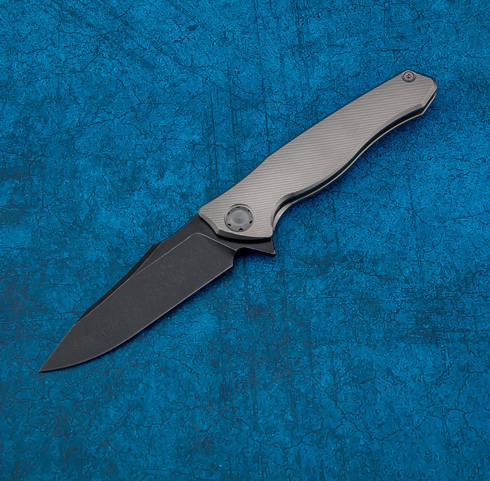 Maxace Killer Whale 2.0 Framelock Gray TC4 Titanium Folding ASP-60