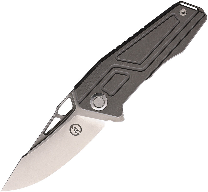 Maxace Panzer Framelock Gray Titanium Folding 14C28N Sandvik