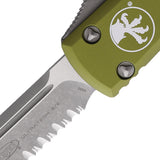 Microtech Automatic Ultratech OTF Knife OD Green Aluminum Apocalyptic Partially Serrated Blade 12111APOD