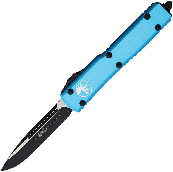 Microtech Automatic Ultratech OTF Knife Turquoise Aluminum Black Drop Point Blade 1211TQ