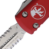 Microtech Automatic Ultratech OTF Knife Red Aluminum Partially Serrated Double Edge Dagger Blade 1225RD