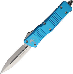 Microtech Automatic Combat Troodon Knife OTF Turquoise Aluminum Dagger Blade 14210TQ
