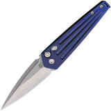 Medford Automatic Nosferatu Knife Button Lock Blue Titanium S45VN Blade NATQ37A2TS