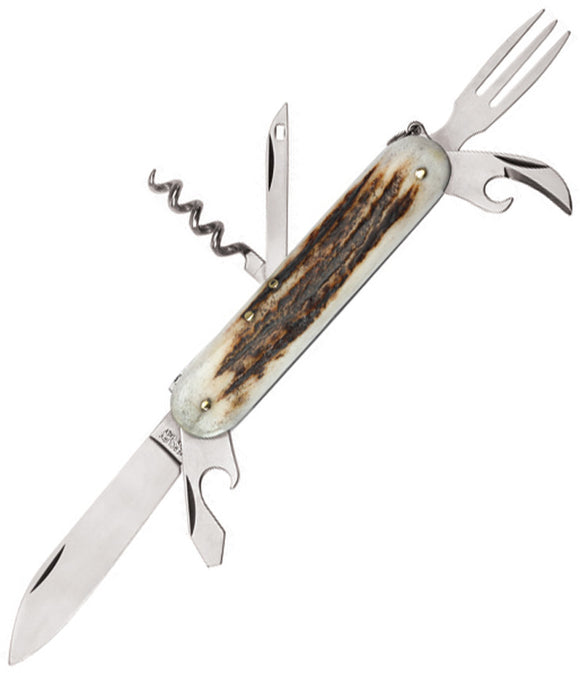 Mercury Multi-Purpose Pocket Knife Stag Handle Folding Stainless Blade 9136DC