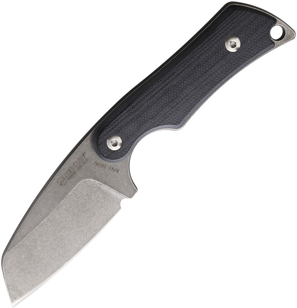 Mercury Kali Black G10 N690 Sheepsfoot Fixed Blade Knife w/ Sheath 9KALISFBKG10