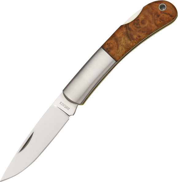 Moki Glory Lockback Quince Brown Wood Folding AUS-8 Steel Pocket Knife 101J