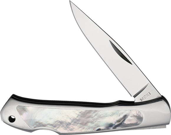 Moki Lockback Smooth White MOP Folding VG-10 Steel Pocket Knife 610E