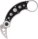 Mantis Mr Smith Karambit Black Fixed Blade Knife Silver Stainless Blade