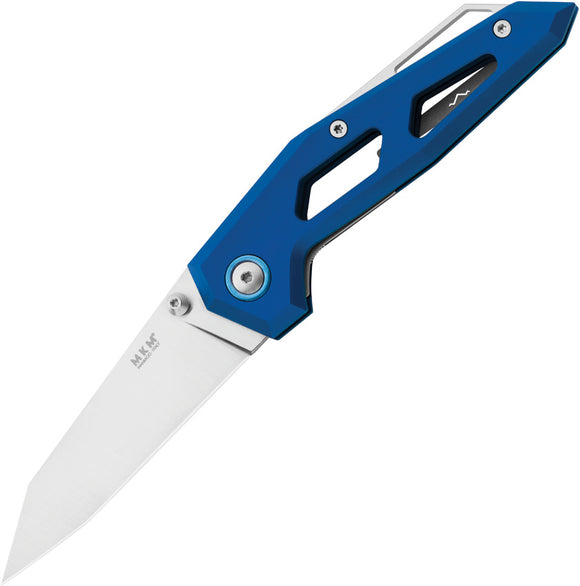 MKM-Maniago Knife Makers Edge Linerlock Blue Aluminum Folding Elmax Knife EGLABL