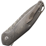 MKM-Maniago Knife Makers Goccia LTE Rose Folding Damascus Pocket Knife GCD