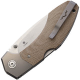 MKM-Maniago Knife Makers Hero Lockback Tan Micarta Folding M390 Pocket Knife HRNCT