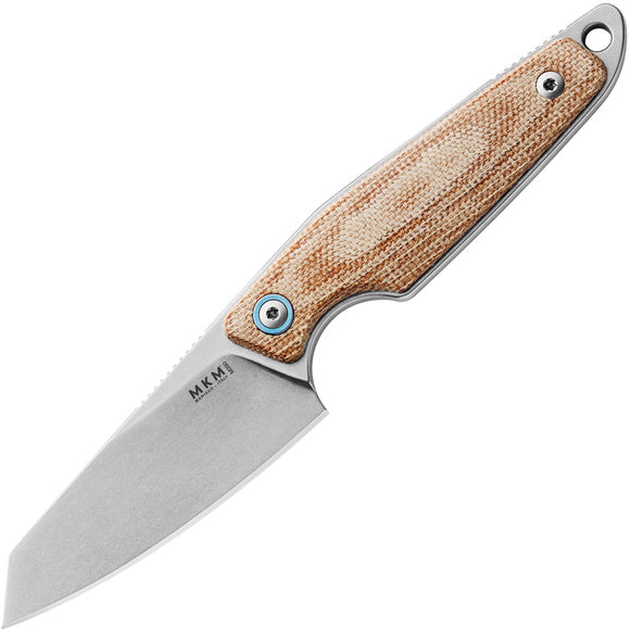 MKM-Maniago Knife Makers Makro 2 Natural Micarta Bohler M390 Fixed Blade Knife 02NC
