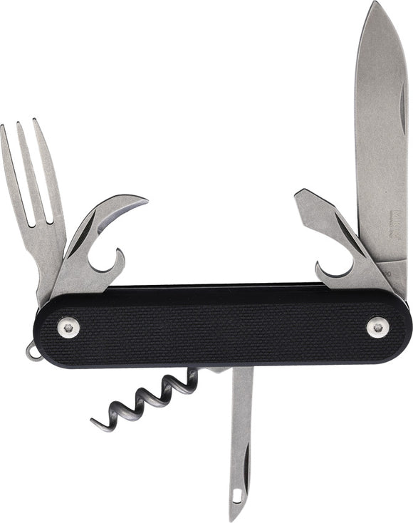 MKM-Maniago Knife Makers Malga 6 Multipurpose Black G10 Folding Knife P06GBK