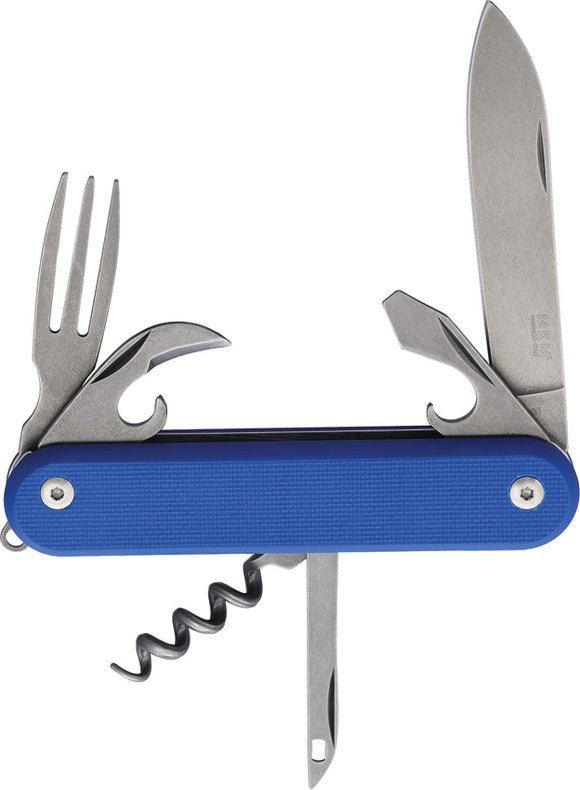 MKM-Maniago Knife Makers Malga 6 Multipurpose Blue G10 Folding M390 Knife P06GBL