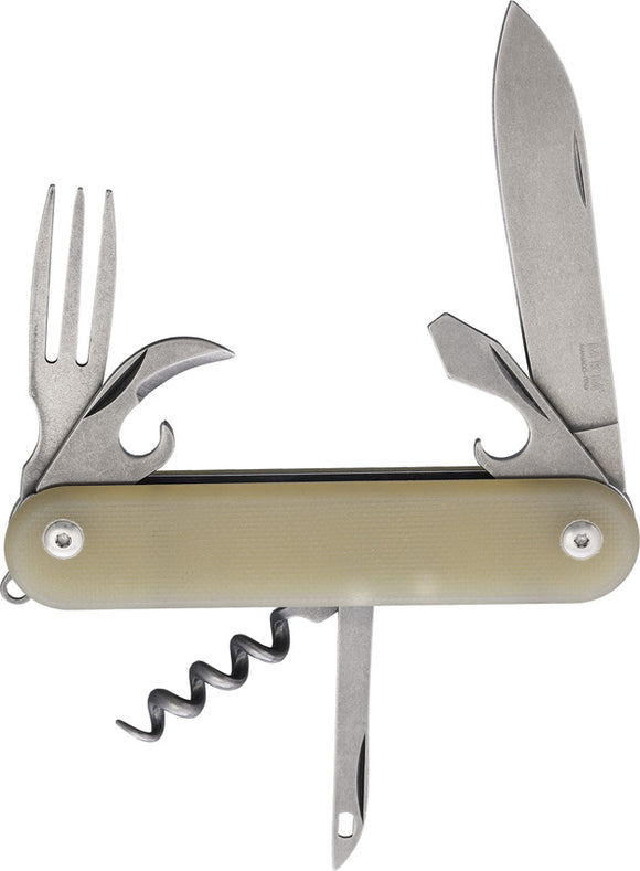MKM-Maniago Knife Makers Malga 6 Multipurpose Natural G10 Folding Knife P06GN