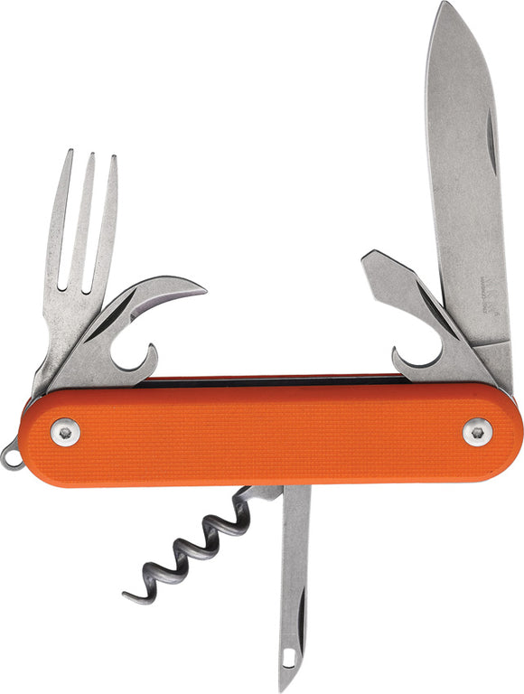 MKM-Maniago Knife Makers Malga 6 Multipurpose Orange G10 Folding Knife P06GOR