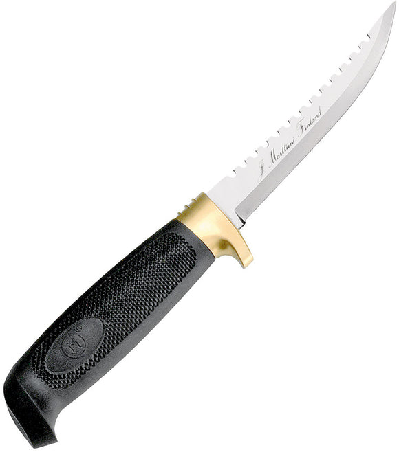 Marttiini Fisherman's Black Stainless Fixed Blade Knife w/ Belt Sheath 175014