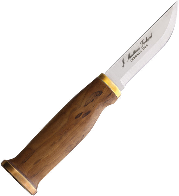 Marttiini Moose Birch Wood Carbinox Steel Fixed Blade Fixed Blade Knife w/ Belt Sheath 547012
