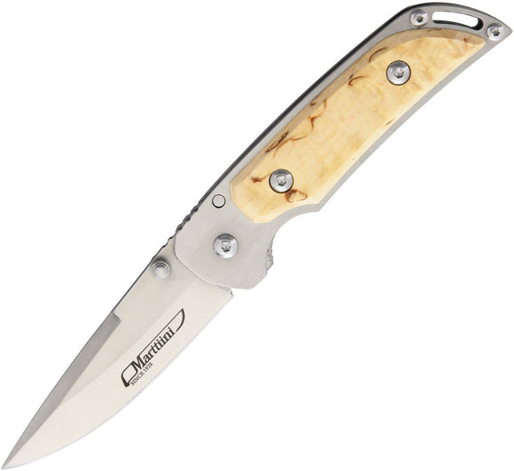 Marttiini MFK-2CB Curly Birch Folding 2Cr13 Stainless Pocket Knife 915111