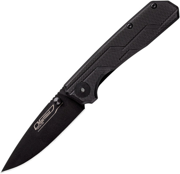 Marttiini Linerlock Black G10 Folding Stainless Drop Point Pocket Knife 970120