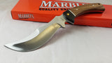 Marbles Upswept Wide Belly Full Tang Zebra Wood Skinner Knife - 289