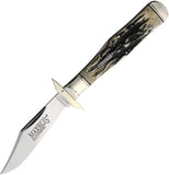Marbles Large Lockback Swing Guard Black Stag Bone Folding Stainless Knife 482