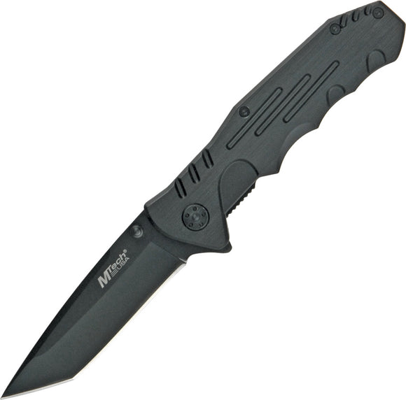 MTech Tanto Linerlock Black Smooth Folding Stainless Pocket Knife 378