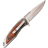 MTech Wood Framelock A/O Brown Wood Folding 3Cr13 Pocket Knife A1153BR