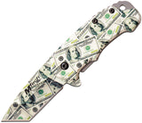 MTech Money Framelock A/O Light Green Aluminum Folding Pocket Knife A1189C