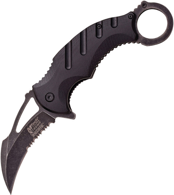 MTech Xtreme Karambit A/O Black Smooth G10 Folding Stainless Pocket Knife A833BK