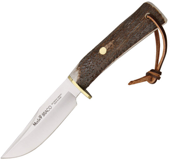Muela Braco Stag Handle 440A Stainless Fixed Blade Knife w/ Belt Sheath 90854
