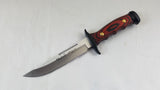 Muela Brown Wood Handle Stainless Sawback Fixed Knife w/ Black Belt Sheath 90972
