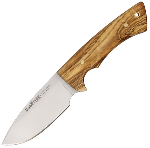 Muela Rhino Olive Wood Handle 440 Stainless Fixed Knife w/ Belt Sheath 91641