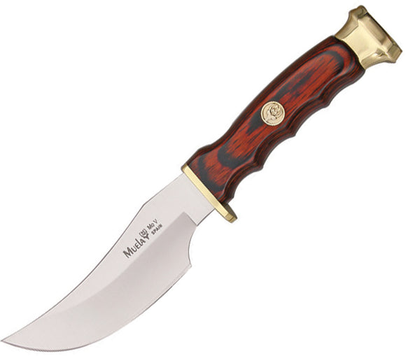 Muela Skinner Red Pakkawood 440A Stainless Steel Fixed Blade Knife w/ Belt Sheath 92049