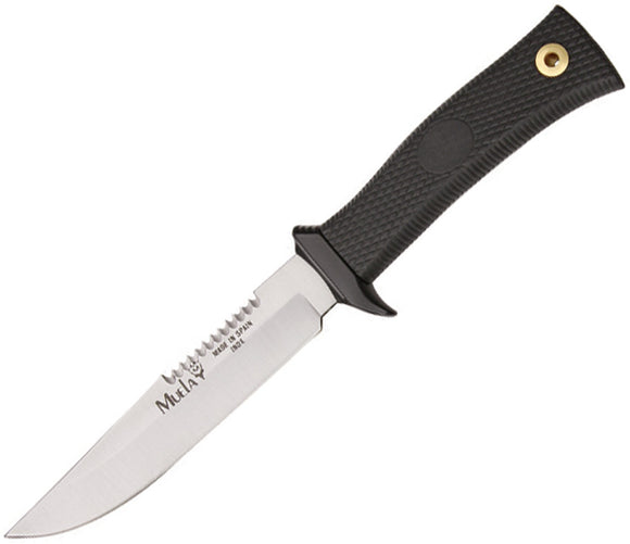 Muela Small Hunter Sawback Black Handle Stainless Knife w/ Belt Sheath 92163