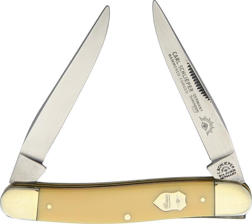 German Eye Muskrat Yellow Handle Mirror Solingen SCHLIEPER Pocket Knif – Atlantic Knife Company