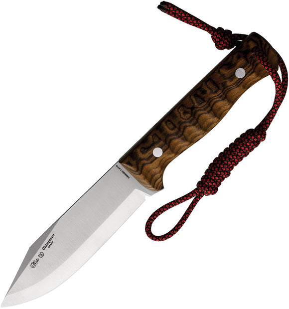 Nieto Chisquero Bocote Brown Smooth Wood Stainless Fixed Blade Knife 1045B