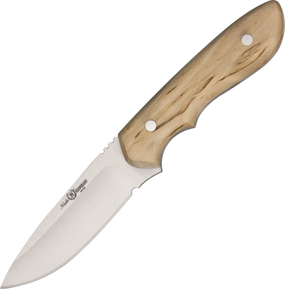 Nieto Cuchillo Linea Traveller Curly Birch Stainless Fixed Blade Knife 11032