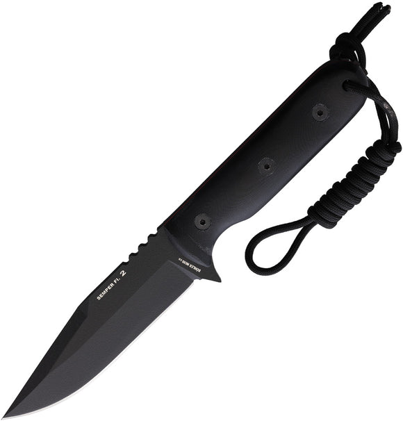 Nieto Semper Fi 2 Black Smooth G10 Bohler N690 Steel Fixed Blade Knife 134N