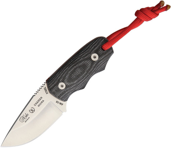 Nieto Chaman Micra Black Micarta Stainless Fixed Blade Knife 136MK