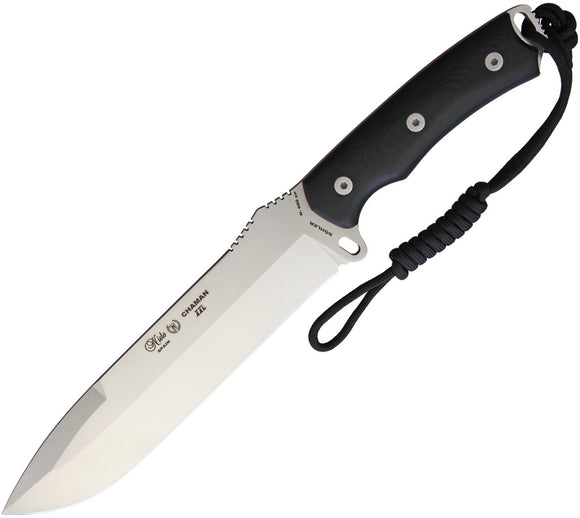 Nieto Chaman XXL Black Smooth G10 Bohler N690 Fixed Blade Knife 142G10