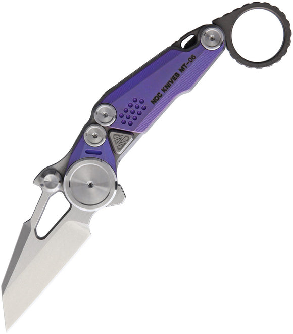 NOC Knives MT06 Karambit Purple Titanium M390 Folding Knife mt06
