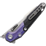 NOC Knives MT07 Linerlock Purple Titanium + Carbon Fiber M390 Folding Knife mt07