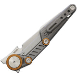 NOC Knives MT08 Gray Framelock Titanium M390 Folding Knife mt08