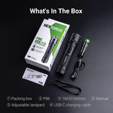 Nextorch P86 Tactical Black Smooth Water Resistant Flashlight P86