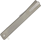 Ocaso Solstice Linerlock Gray Titanium Folding S35VN Harpoon Pocket Knife 9HTS