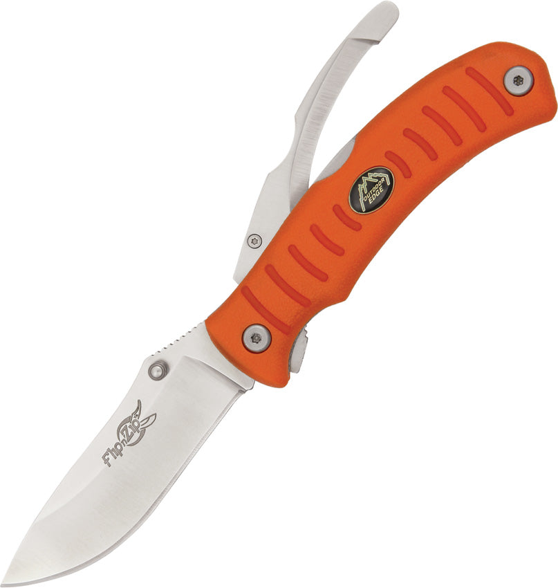 Outdoor Edge Orange Flip N Zip Drop Point Blade Folding Knife
